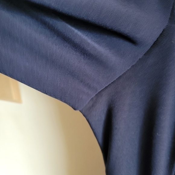 RABBIT Rabbit Rabbit 3/4 Sleeve Cocktail Dress Cut Outs Navy Blue Lined 10 - Picture 4 of 11